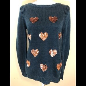 Lauren Conrad sequin hearts sweater